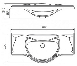 Misty Мебель для ванной Латте 85 R бежевый эмаль – фотография-3